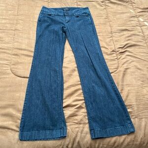 Trouser Leg Dress Jeans. Dark wash